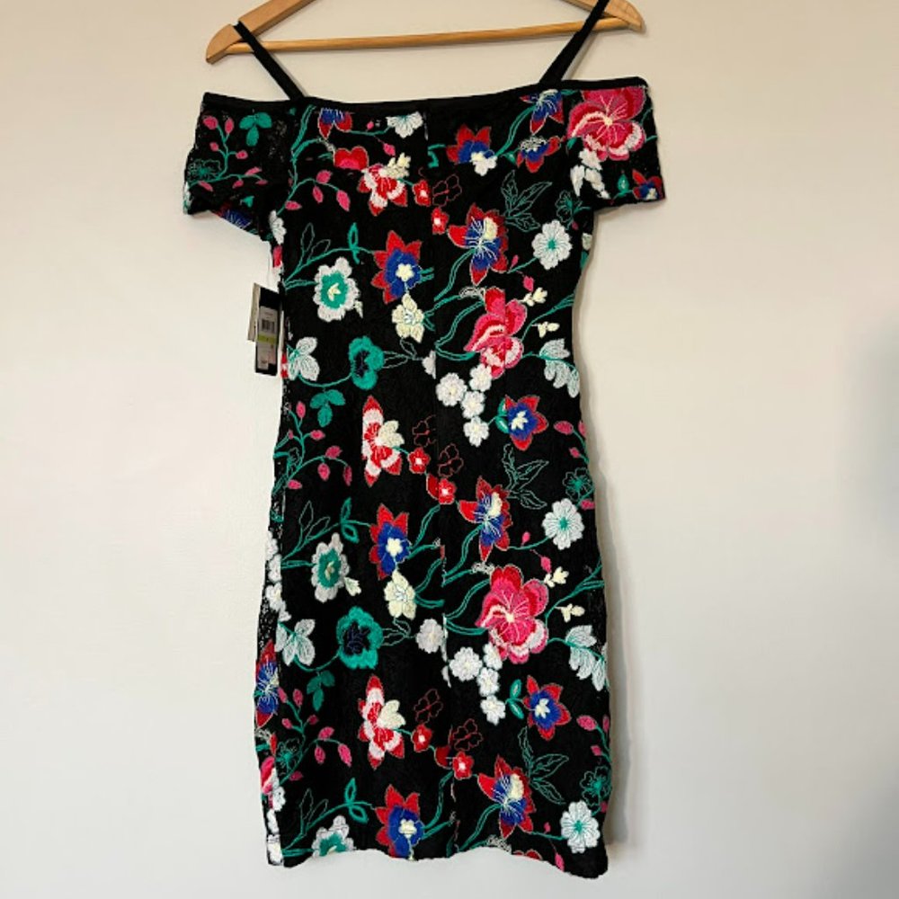 Embroidered Lace Cold-Shoulder Dress #18 - Picture 7 of 10